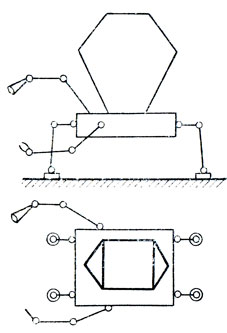 Рис. 11. Схема робота на шагающей платформе